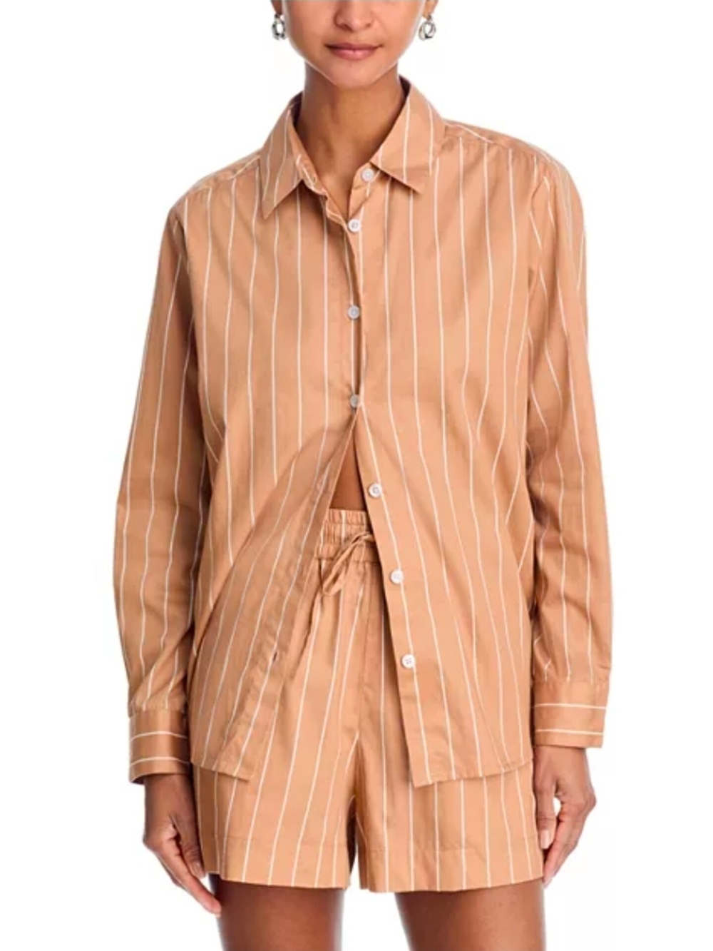 🔥French Generation Striped Button-Down Shirt in Tan